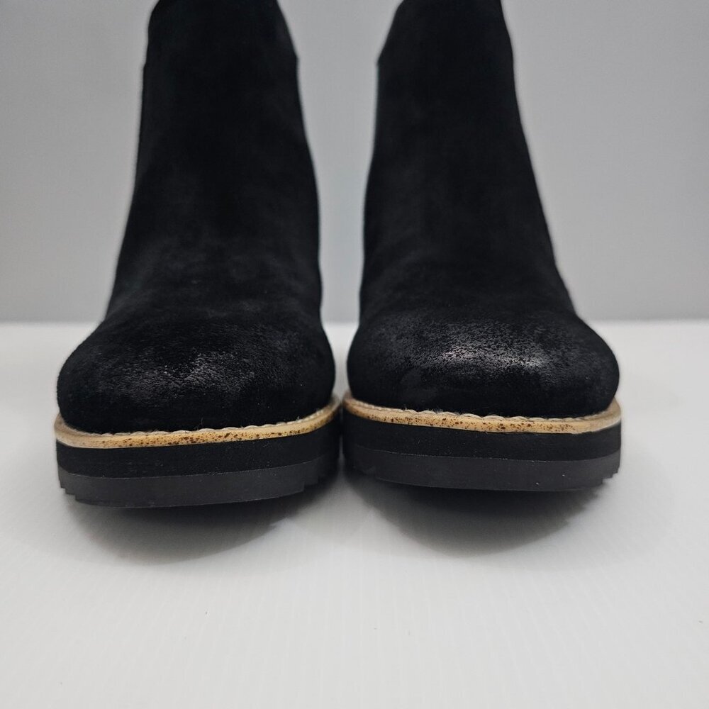 Sofft Emeree Ankle Bootie Womens 9.5 Black Suede Waterproof Wedge Chelsea - Picture 6 of 14